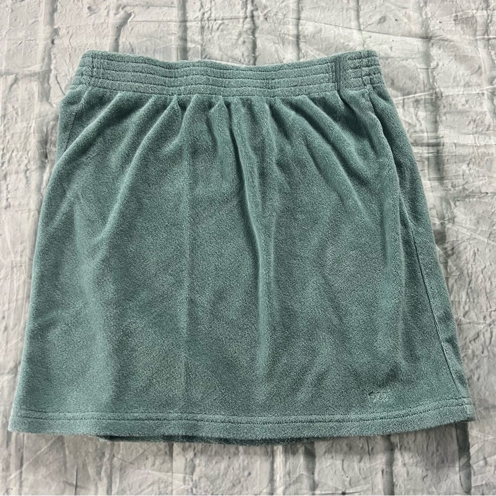 Aritzia TNA Terry Cloth Mini Skirt Yucca Green